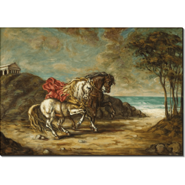 Две лошади на берегу моря. Кирико, Джорджо де