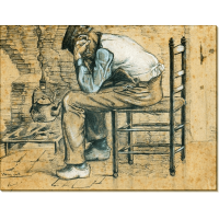 Крестьянин, сидящий у камина, уставший (Worn Out), 1881. Гог, Винсент ван