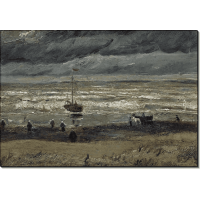 Пляж в Схевенингене в ненастную погоду (Beach at Scheveningen in Stormy Weather), 1882. Гог, Винсент ван