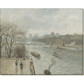 Вид на Лувр в дождливую погоду. Писсарро, Камиль