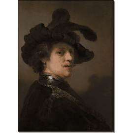 Портрет мужчины в шляпе с пером. Рембрандт, Харменс ван Рейн