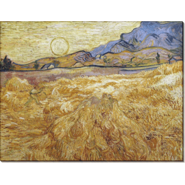 Пшеничное поле с жнецом и солнцем (Wheat Field with Reaper and Sun), 1889. Гог, Винсент ван