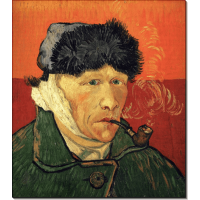 Автопортрет с перевязанным ухом и трубкой (Self Portrait with Bandaged Ear and Pipe), 1889. Гог, Винсент ван