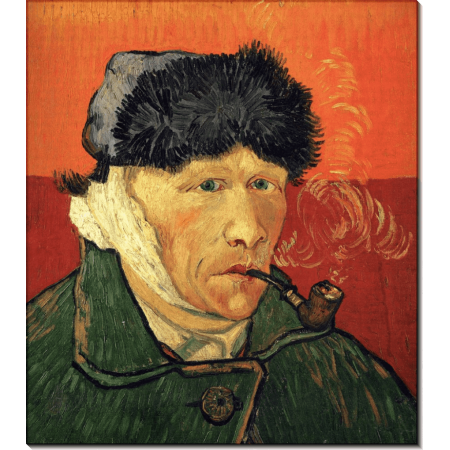 Автопортрет с перевязанным ухом и трубкой (Self Portrait with Bandaged Ear and Pipe), 1889. Гог, Винсент ван 