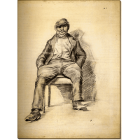 Сидящий мужчина с усами и кепкой (Seated Man with a Moustache and Cap), 1886. Гог, Винсент ван