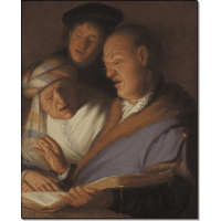Три музыканта (Аллегория слуха). Рембрандт, Харменс ван Рейн