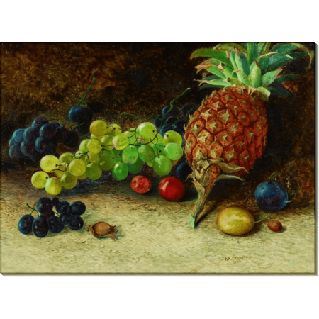 Натюрморт с ананасом, виноградом, орехами и сливами. Гримшоу, Джон Аткинсон 