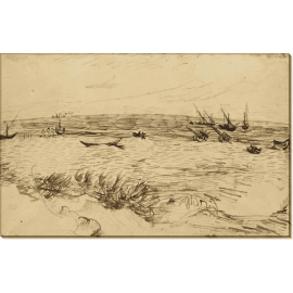 Пляж в Сент-Мари-де-ла-Мер, 1888. Гог, Винсент ван