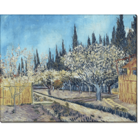 Фруктовый сад в цвету в обрамлении кипарисов (Orchard in Blossom, Bordered by Cypresses), 1888. Гог, Винсент ван
