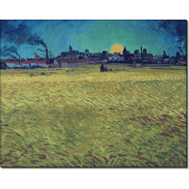 Летний вечер, закат над пшеничным полем (Summer Evening, Wheatfield with Setting sun), 1888. Гог, Винсент ван