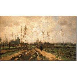 Пейзаж с церковью и крестьянскими домами (Landscape with Church and Farms), 1885. Гог, Винсент ван