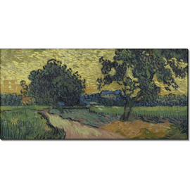 Пейзаж с Шато Овер на закате (Landscape at Twilight), 1890. Гог, Винсент ван