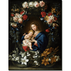 Мадонна с Младенцем в цветочном картуше. Брейгель, Ян (младший)