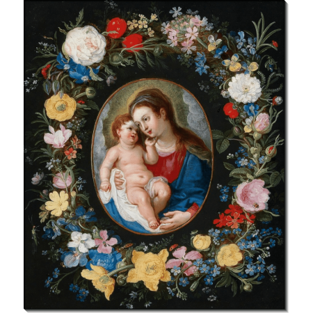 Мадонна с Младенцем в цветочной гирлянде. Брейгель, Ян (младший) 