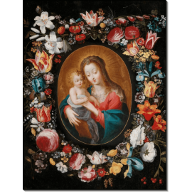 Мадонна с Младенцем в цветочной гирлянде. Брейгель, Ян (младший)
