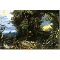 Лесной пейзаж со святым Игнатием Лойолой. Брейгель, Ян (младший)