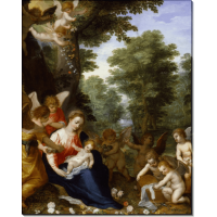 Мадонна с Младенцем и ангелами в пейзаже. Брейгель, Ян (Старший)
