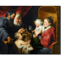 Мадонна с Младенцем со Иоанном Крестителем и его родителями. Йорданс, Якоб