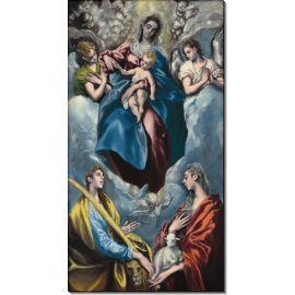 Мадонна с Младенцем со святыми Мартиной и Агнессой и ангелами. Греко, Эль