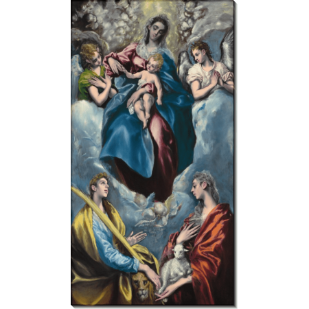 Мадонна с Младенцем со святыми Мартиной и Агнессой и ангелами. Греко, Эль 