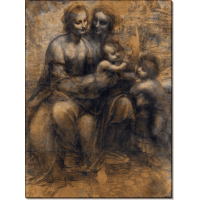 Мадонна с Младенцем со святой Анной и маленьким Иоанном Крестителем. Винчи, Леонардо да  (Leonardo da Vinci, Леонардо да Вінчі)