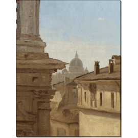 Рим, крыши домов и Базилика святого Петра. Коро, Жан-Батист Камиль
