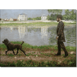 Ришар Галло и его собака Дик на берегу Сены недалеко от Пти-Женвилье. Кайботт, Густав