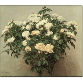 Натюрморт с белыми розами. Фантен-Латур, Анри