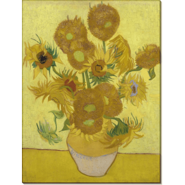 Натюрморт. Ваза с пятнадцатью подсолнухами (Still Life - Vase with  Fifteen Sunflowers), 1889. Гог, Винсент ван