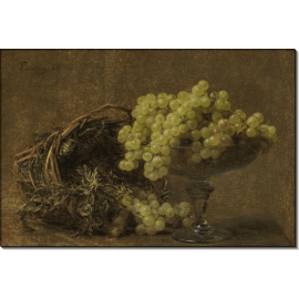 Натюрморт с виноградом в стеклянной вазе. Фантен-Латур, Анри