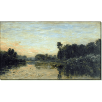 Берега реки на закате дня. Добиньи, Шарль-Франсуа