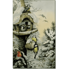 Кормушка с зимними птицами. Доннер, Карл (20 век)