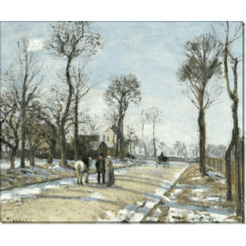 Дорога в Версаль из Лувесьена, зимнее солнце и снег. Писсарро, Камиль