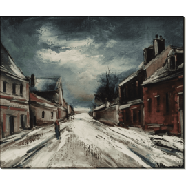 Деревенская улочка, занесенная снегом. Вламинк, Морис де